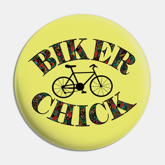 Biker Chick Bike Pin by Barthol Graphics