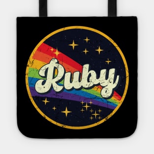 Ruby // Rainbow In Space Vintage Grunge-Style Tote