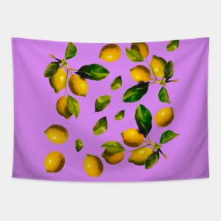 Watercolor seamless lemon pattern Tapestry