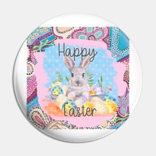 Easter Rabbit and Easter Eggs Pin