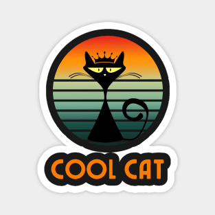 Retro Cool Cat Magnet