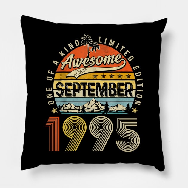 Awesome Since September 1995 Vintage 28th Birthday Pillow by nakaahikithuy