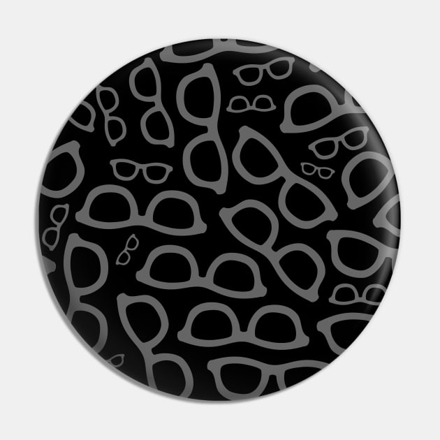 Glasses Pattern Black Pin by XOOXOO