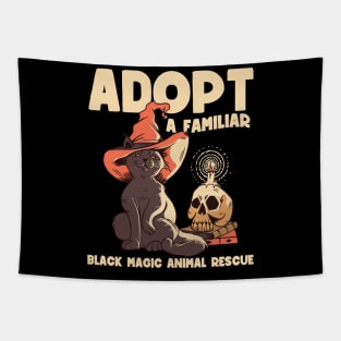 Adopt a familiar | Funny Witchy Cat Mom Tapestry