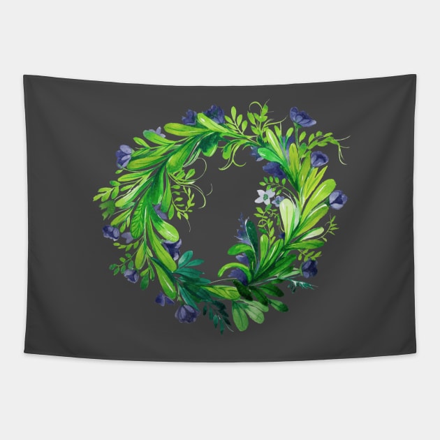 Summer solstice flower crown Tapestry by IngaDesign