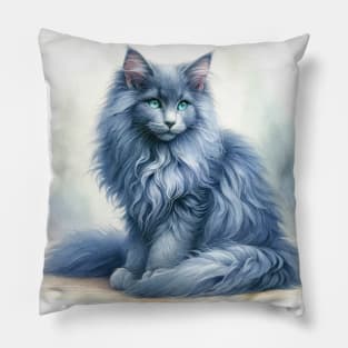 Nebelung Cat Watercolor Kitten - Cute Kitties Pillow