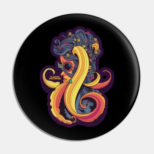 Plastic Macaroni Boho Trippy Hippy Fusilli Pin