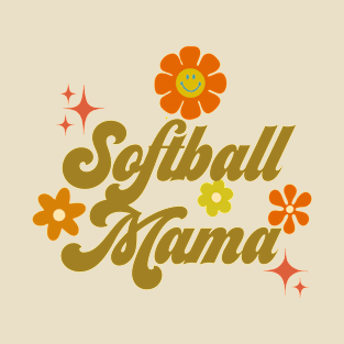 Softball Mama - 70s style - green T-Shirt