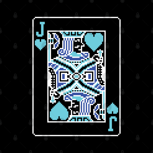 Jack of Hearts Pixel Art Bright Negative Mode by inotyler