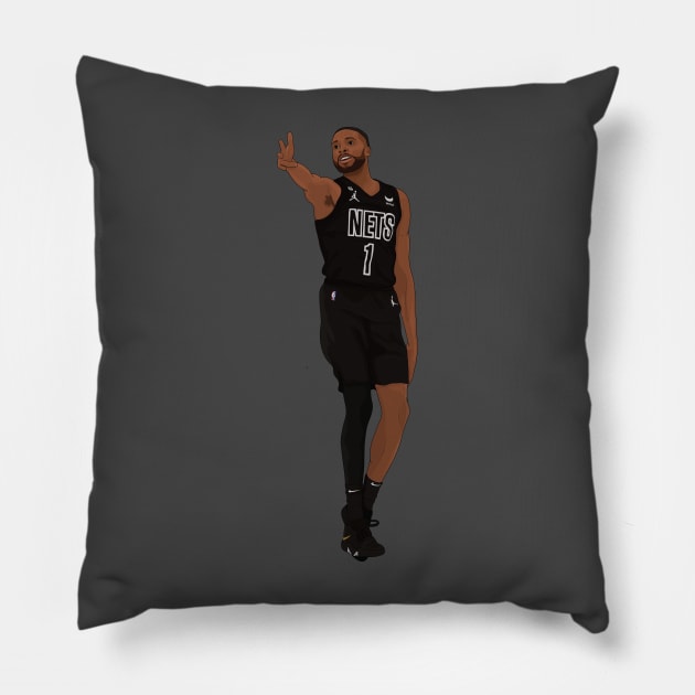 Mikal Bridges digital illustration Pillow by fmmgraphicdesign