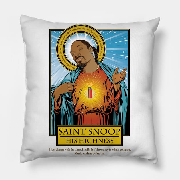 Saint Snoop Pillow by Pop Art Saints