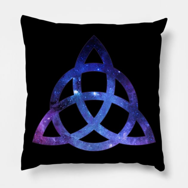 Galaxy Triquetra Pillow by AmandaPandaBrand