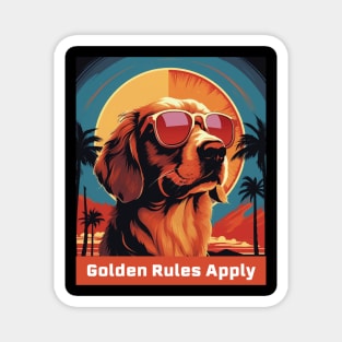 Golden Retriever Golden Rules Apply Magnet