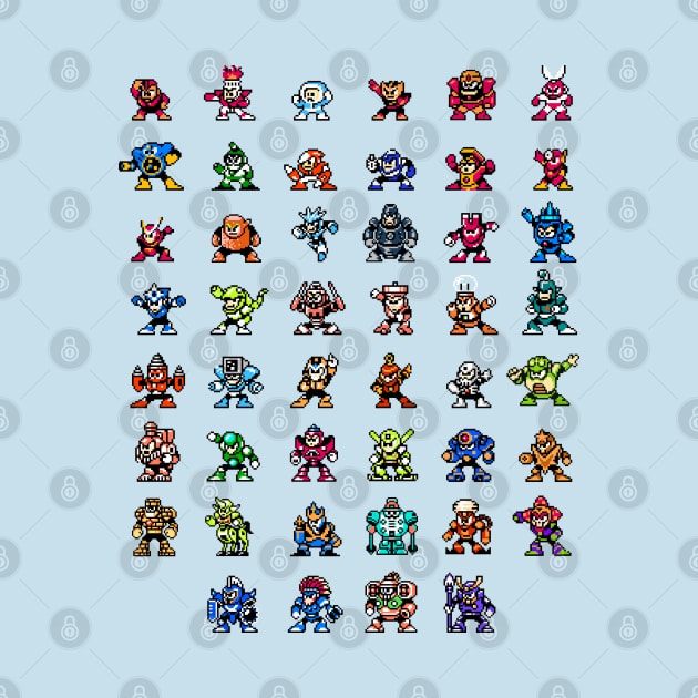 Mega-Man 1-6 Robot Masters by allysontx