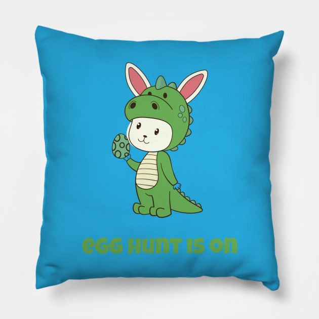 Egg Hunt Is On Easter T Rex Dinosaur Egg Hunting For Kids Pillow by DDJOY Perfect Gift Shirts