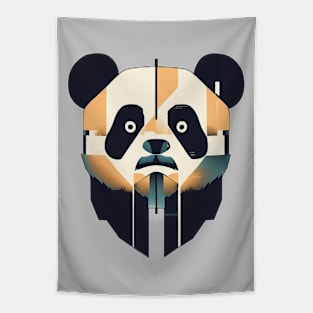 Cute shock panda | Black, orange, and blue Tapestry