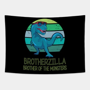 Brotherzilla Brother Of The Monsters Happy Father Day Dinosaur T-rex Saurus Lover Brother Vintage Tapestry