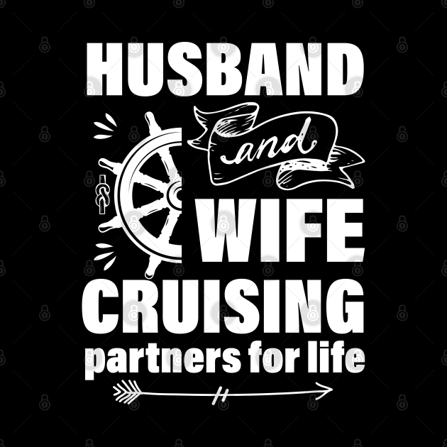 Husband And Wife Cruising Partners For Life Retro Vintage by chidadesign