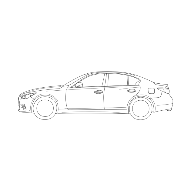 Infiniti Q50 Lineart (Side)  Infiniti Q50  TShirt  TeePublic