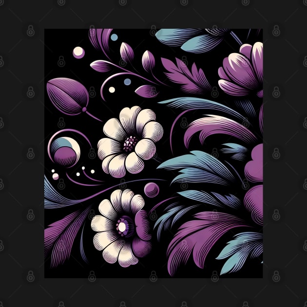 Violet Floral Illustration by Jenni Arts