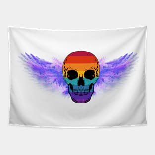 Rainbow Skull Tapestry