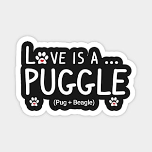 Love is a Puggle Dog Magnet