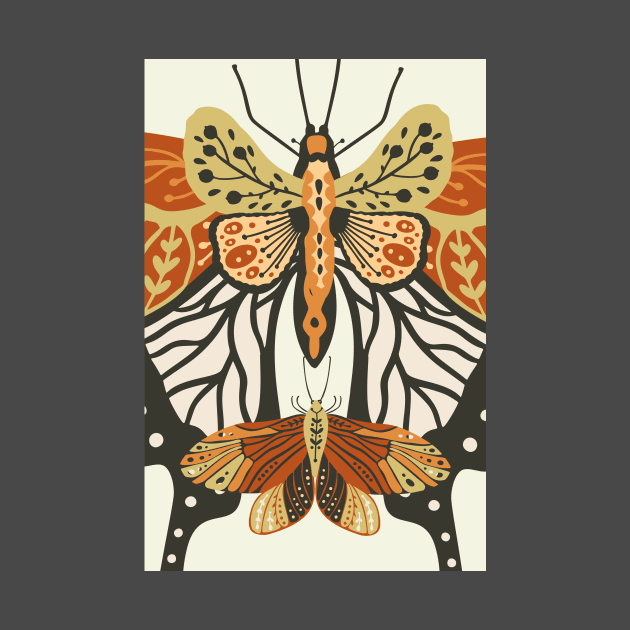 Butterfly collage in boho style by waltzart