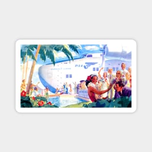 Holiday in Hawaii Arrive by Seaplane 1938 Travel Poster Magnet