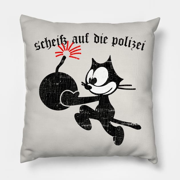 Scheiß Auf Die Polizei! Pillow by DankFutura