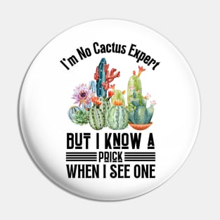 I'm No Cactus Expert But I Know A Prick When I See One Pin