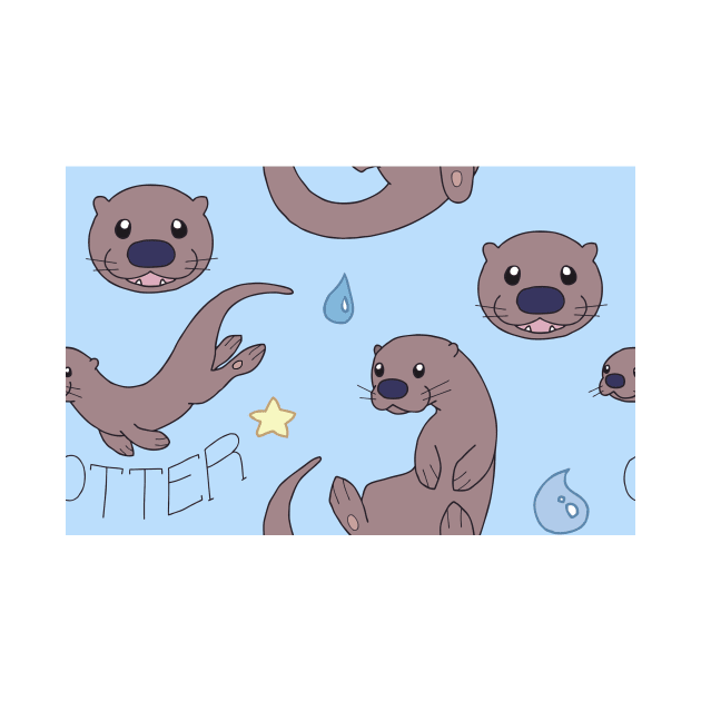 River Otter Repeat Pattern by LobitoWorks