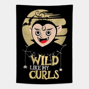 Wild Like My Curls Toddler Cute Vampire Curly Haired Tapestry