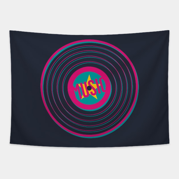 Retro Vinyl Music II Tapestry by Dellan