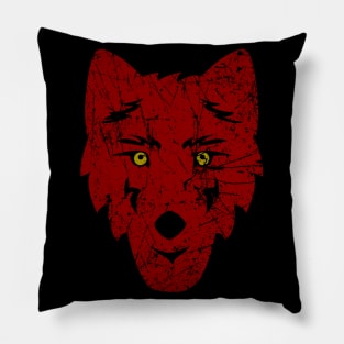 Wolf Head Distressed. Pillow