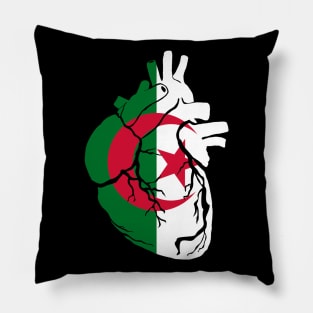 Anatomical heart design, Algeria flag Pillow