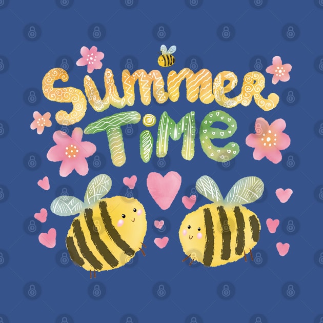 Cute bees Summertime by artbyanny