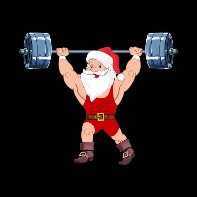 Santa Weightlifting Christmas Fitness Gym Deadlift by Danielsmfbb