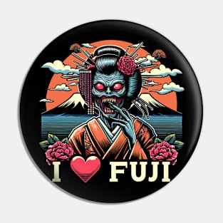 Japanese geisha mount fuji travel Pin