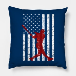 Red White and Baseball Dinger Patriotic American Flag Special Pillow