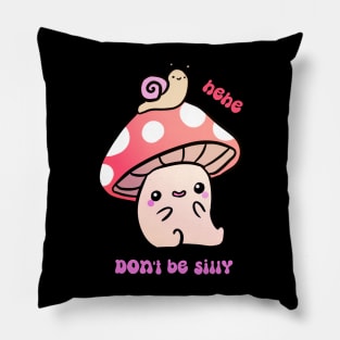 A cute mushroom and snail friends hehe don't be silly Pillow