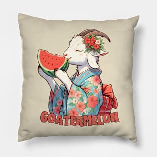 Watermelon goat Pillow