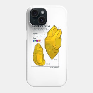 Kyber Crystal Science Illustration in Yellow Phone Case