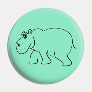 funny hippo Pin