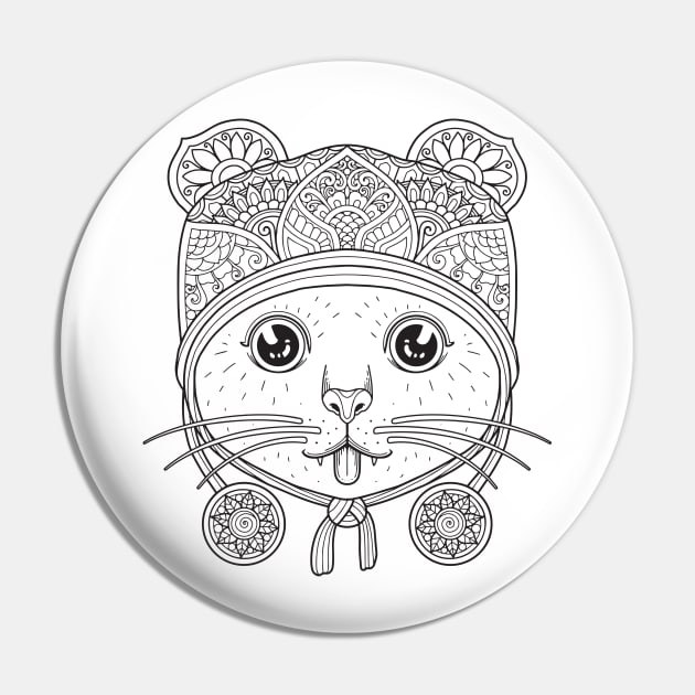 Cat coloring head mandala Pin by MacYounes