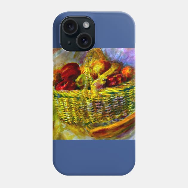 Basket With Fruit Impasto Painting Phone Case by DonWillisJrArt