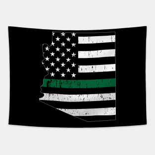 Arizona Thin Green Line Military and Border Patrol Shirt Tapestry