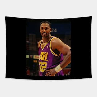 Karl Malone - Vintage Design Of Basketball Tapestry