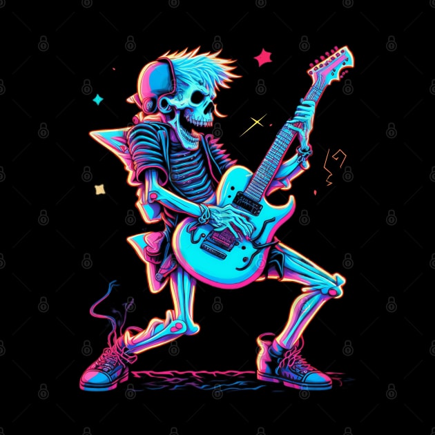 Skeleton Rock and Roll Concert Guitarist by KUH-WAI-EE