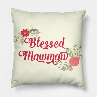 Blessed MawMaw Floral Christian Grandma Gift Pillow