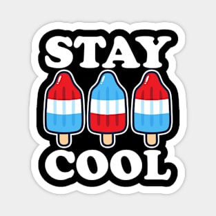 Stay Cool 4th July Popsicle Shirt Boys Men USA Flag American Magnet